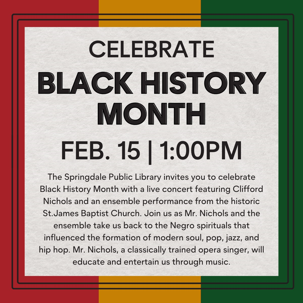 Celebrate Black History with Music! @ Springdale Public Library