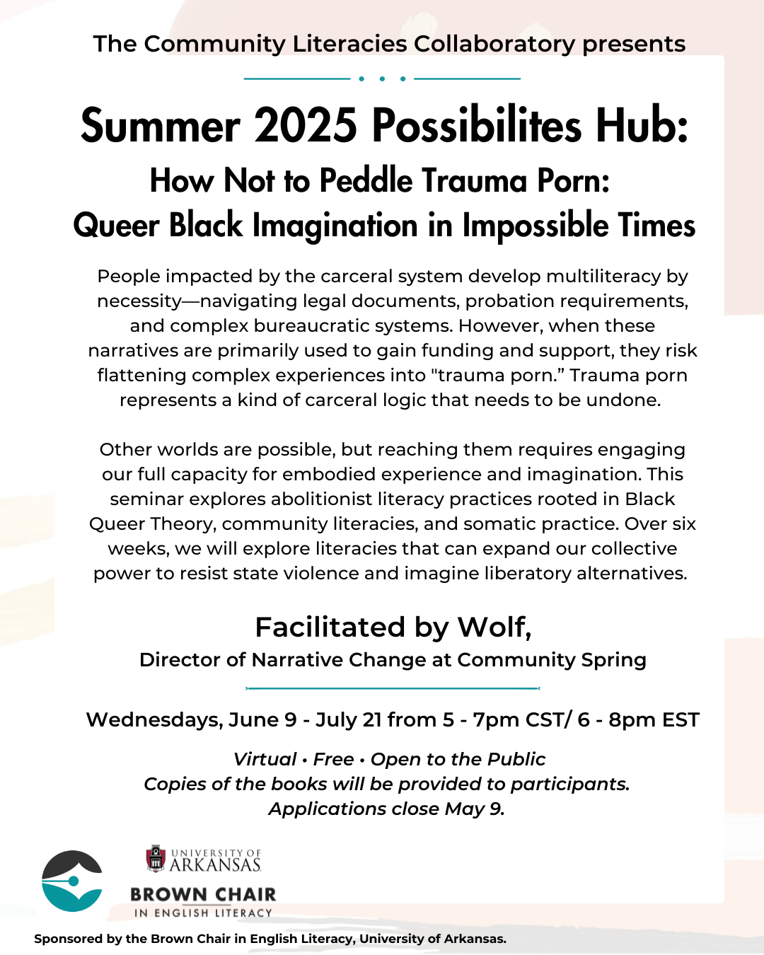 Summer 2025 Possibilities Hub: How Not to Peddle Trauma Porn: Queer Black Imagination in Impossible Times